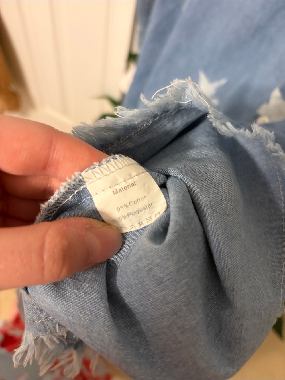 NWOT Z Supply Light Blue Star-Print Denim Dress - Picture 3 of 5